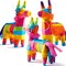 3 pcs Mini Donkey Pinatas 7"x5.5" Cinco De Mayo Rainbow Color for Fun Fiesta Taco Party Supplies, Luau Event Photo Props, Mexican Theme Decoration, Carnivals Festivals, Taco Tuesday Event